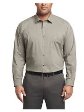 Pierre Cardin Men's Light Sage Green Long-Sleeve Dress Shirt